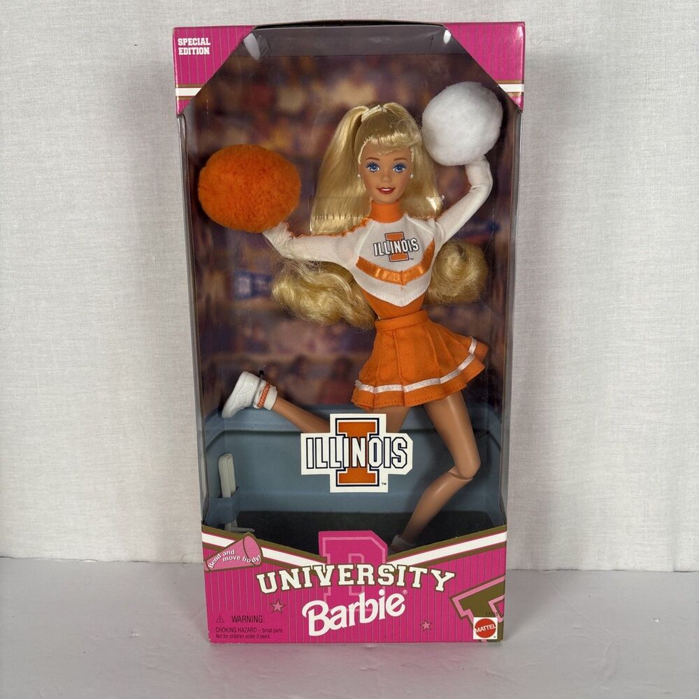 Barbie University Of Illinois Cheerleader #17755 1997 NIB Sealed